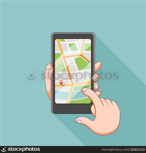 The maps site in the smartphone