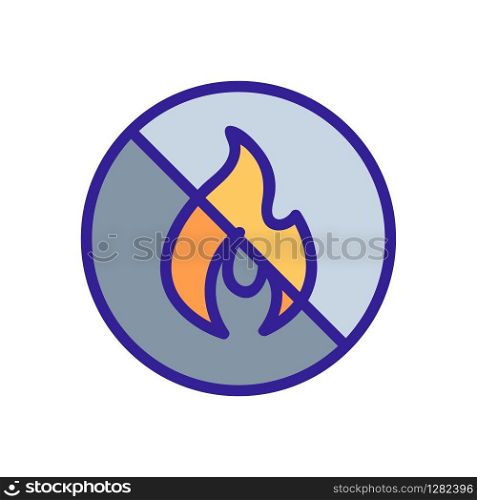 The material does not burn the vector icon. Thin line sign. Isolated contour symbol illustration. The material does not burn . Isolated contour symbol illustration