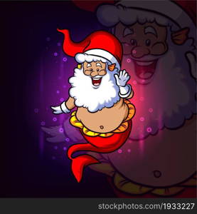 The mermaid santa clause esport mascot design