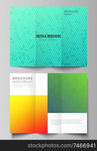 The minimal vector illustration of editable layouts. Modern creative covers design templates for trifold brochure or flyer. Abstract geometric pattern with colorful gradient business background. The minimal vector illustration of editable layouts. Modern creative covers design templates for trifold brochure or flyer. Abstract geometric pattern with colorful gradient business background.