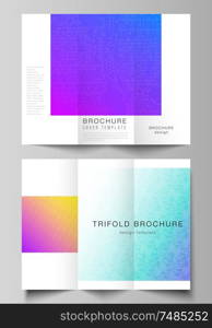 The minimal vector illustration of editable layouts. Modern creative covers design templates for trifold brochure or flyer. Abstract geometric pattern with colorful gradient business background. The minimal vector illustration of editable layouts. Modern creative covers design templates for trifold brochure or flyer. Abstract geometric pattern with colorful gradient business background.