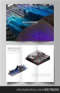 The minimal vector layouts. Modern creative covers design templates for trifold brochure or flyer. Big data. Dynamic geometric background. Cubes pattern design with motion effect. 3d technology style. The minimal vector layouts. Modern creative covers design templates for trifold brochure or flyer. Big data. Dynamic geometric background. Cubes pattern design with motion effect. 3d technology style.