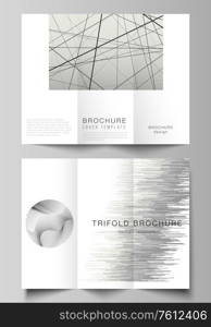 The minimal vector layouts. Modern creative covers design templates for trifold brochure or flyer. Geometric abstract background, futuristic science and technology concept for minimalistic design. The minimal vector layouts. Modern creative covers design templates for trifold brochure or flyer. Geometric abstract background, futuristic science and technology concept for minimalistic design.