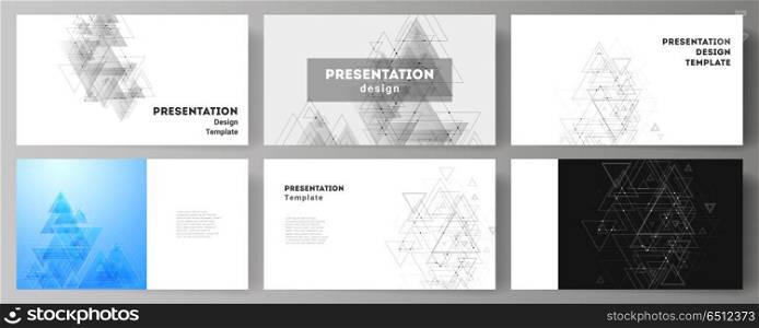 The minimalistic abstract editable vector layout of the presentation slides design business templates. Polygonal background with triangles, connecting dots and lines. Connection structure.. The minimalistic abstract editable vector layout of the presentation slides design business templates. Polygonal background with triangles, connecting dots and lines. Connection structure