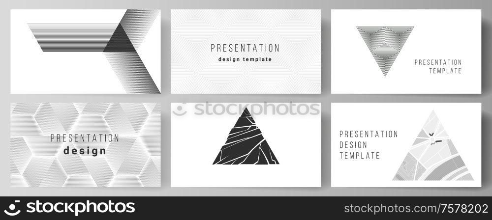 The minimalistic abstract vector illustration layout of the presentation slides design business templates. Abstract geometric triangle design background using different triangular style patterns. The minimalistic abstract vector illustration layout of the presentation slides design business templates. Abstract geometric triangle design background using different triangular style patterns.