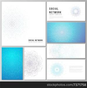 The minimalistic abstract vector illustration layouts of modern social network mockups in popular formats. Big Data Visualization, geometric communication background with connected lines and dots. The minimalistic abstract vector illustration layouts of modern social network mockups in popular formats. Big Data Visualization, geometric communication background with connected lines and dots.