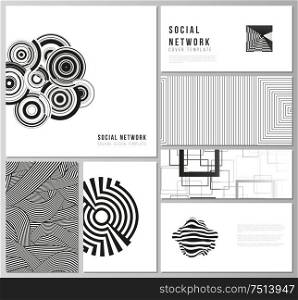 The minimalistic abstract vector illustration layouts of modern social network mockups in popular formats. Trendy geometric abstract background in minimalistic flat style with dynamic composition. The minimalistic abstract vector illustration layouts of modern social network mockups in popular formats. Trendy geometric abstract background in minimalistic flat style with dynamic composition.
