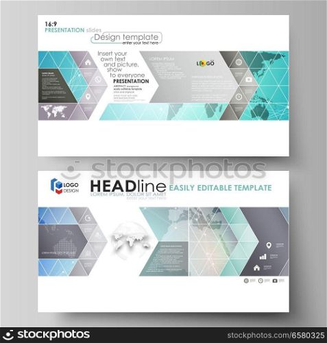 The minimalistic abstract vector illustration of the editable layout of high definition presentation slides design business templates. Molecule structure, connecting lines and dots. Technology concept.. The minimalistic abstract vector illustration of the editable layout of high definition presentation slides design business templates. Molecule structure, connecting lines and dots. Technology concept