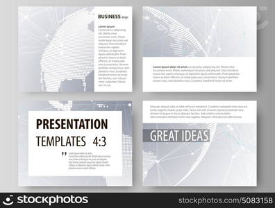 The minimalistic abstract vector illustration of the editable layout of the presentation slides design business templates. Technology concept. Molecule structure, connecting background.. The minimalistic abstract vector illustration of the editable layout of the presentation slides design business templates. Technology concept. Molecule structure, connecting background