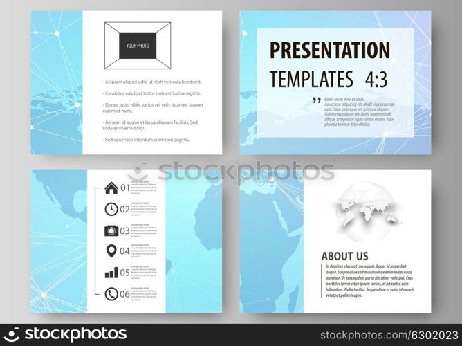 The minimalistic abstract vector illustration of the editable layout of the presentation slides design business templates. Polygonal texture. Global connections, futuristic geometric concept.. The minimalistic abstract vector illustration of the editable layout of the presentation slides design business templates. Polygonal texture. Global connections, futuristic geometric concept