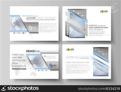 The minimalistic abstract vector illustration of the editable layout of the presentation slides design business templates. Technology concept. Molecule structure, connecting background.. The minimalistic abstract vector illustration of the editable layout of the presentation slides design business templates. Technology concept. Molecule structure, connecting background