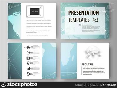 The minimalistic abstract vector illustration of the editable layout of the presentation slides design business templates. Chemistry pattern, molecule structure, geometric design background.. The minimalistic abstract vector illustration of the editable layout of the presentation slides design business templates. Chemistry pattern, molecule structure, geometric design background