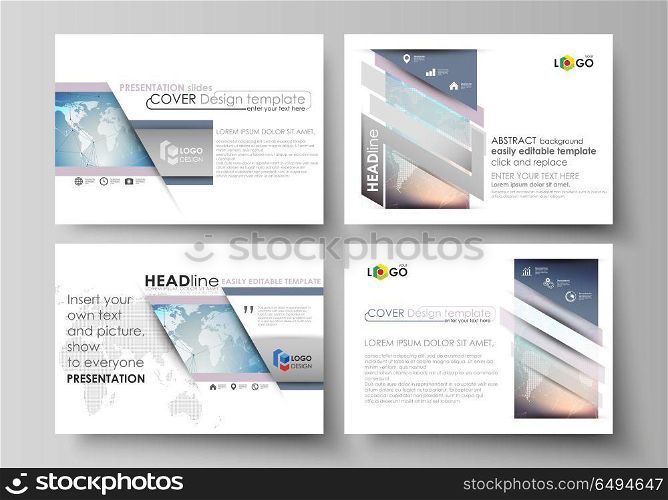 The minimalistic abstract vector illustration of the editable layout of the presentation slides design business templates. Polygonal geometric linear texture. Global network, dig data concept.. The minimalistic abstract vector illustration of the editable layout of the presentation slides design business templates. Polygonal geometric linear texture. Global network, dig data concept