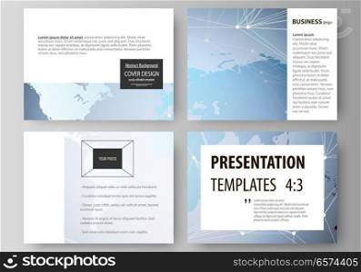 The minimalistic abstract vector illustration of the editable layout of the presentation slides design business templates. Technology concept. Molecule structure, connecting background. The minimalistic abstract vector illustration of the editable layout of the presentation slides design business templates. Technology concept. Molecule structure, connecting background.