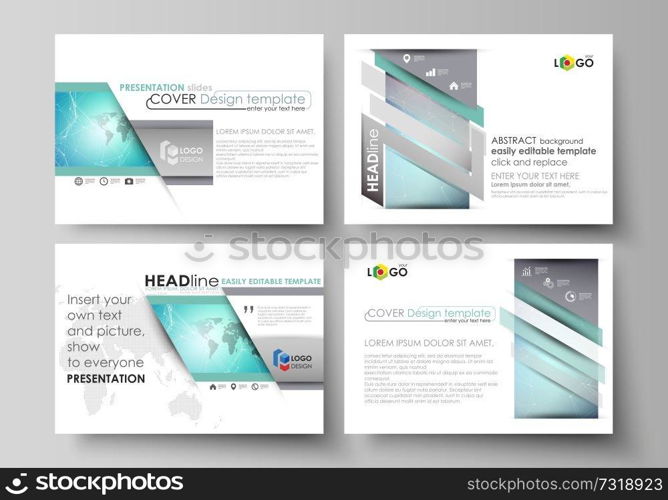 The minimalistic abstract vector illustration of the editable layout of the presentation slides design business templates. Molecule structure, connecting lines and dots. Technology concept. The minimalistic abstract vector illustration of the editable layout of the presentation slides design business templates. Molecule structure, connecting lines and dots. Technology concept.