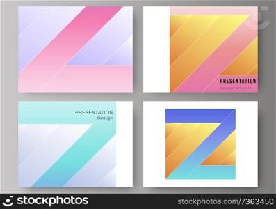 The minimalistic abstract vector illustration of the editable layout of the presentation slides design business templates. Creative modern cover concept, colorful background. The minimalistic abstract vector illustration of the editable layout of the presentation slides design business templates. Creative modern cover concept, colorful background.