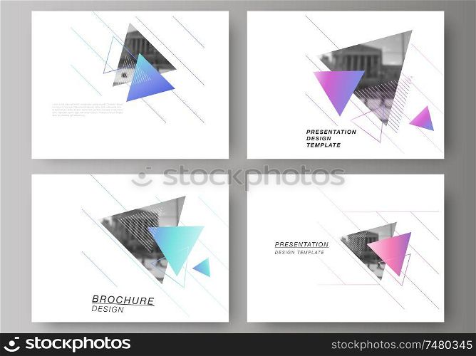 The minimalistic abstract vector illustration of the editable layout of the presentation slides design business templates. Colorful polygonal background with triangles with modern memphis pattern. The minimalistic abstract vector illustration of the editable layout of the presentation slides design business templates. Colorful polygonal background with triangles with modern memphis pattern.