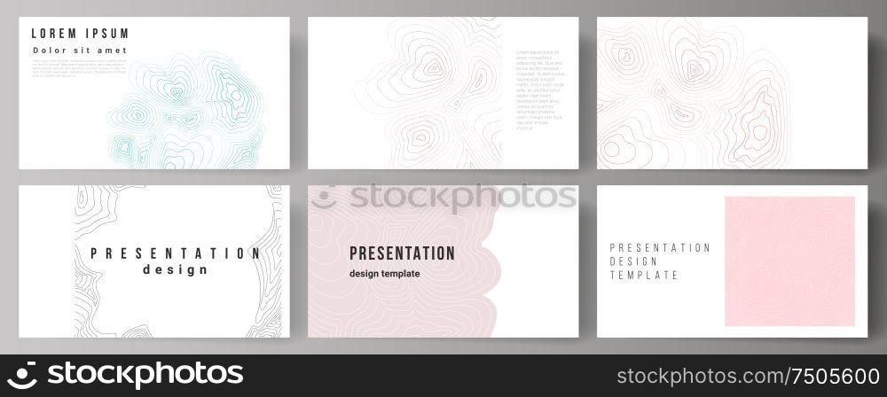 The minimalistic abstract vector illustration of the editable layout of the presentation slides design business templates. Topographic contour map, abstract monochrome background. The minimalistic abstract vector illustration of the editable layout of the presentation slides design business templates. Topographic contour map, abstract monochrome background.