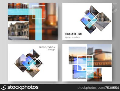 The minimalistic abstract vector illustration of the editable layout of the presentation slides design business templates. Creative trendy style mockups, blue color trendy design backgrounds. The minimalistic abstract vector illustration of the editable layout of the presentation slides design business templates. Creative trendy style mockups, blue color trendy design backgrounds.