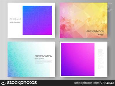 The minimalistic abstract vector illustration of the editable layout of the presentation slides design business templates. Abstract geometric pattern with colorful gradient business background. The minimalistic abstract vector illustration of the editable layout of the presentation slides design business templates. Abstract geometric pattern with colorful gradient business background.