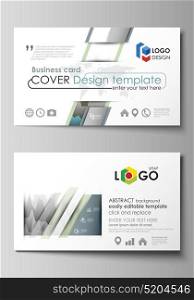 The minimalistic abstract vector illustration of the editable layout of two creative business cards design templates. Rows of colored diagram with peaks of different height.. The minimalistic abstract vector illustration of the editable layout of two creative business cards design templates. Rows of colored diagram with peaks of different height