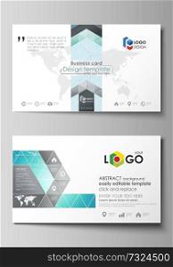 The minimalistic abstract vector illustration of the editable layout of two creative business cards design templates. Futuristic high tech background, dig data technology concept. The minimalistic abstract vector illustration of the editable layout of two creative business cards design templates. Futuristic high tech background, dig data technology concept.