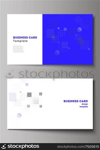 The minimalistic abstract vector illustration of the editable layout of two creative business cards design templates. Abstract vector background with fluid geometric shapes. The minimalistic abstract vector illustration of the editable layout of two creative business cards design templates. Abstract vector background with fluid geometric shapes.