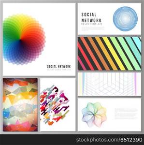 The minimalistic abstract vector illustration of the editable layouts of modern social network mockups in popular formats. Abstract colorful geometric backgrounds in minimalistic design to choose from. The minimalistic abstract vector illustration of the editable layouts of modern social network mockups in popular formats. Abstract colorful geometric backgrounds in minimalistic design to choose from.