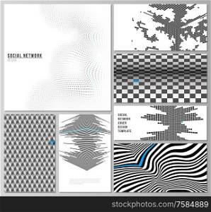 The minimalistic abstract vector illustration of the editable layouts of modern social network mockups in popular formats. Abstract big data visualization concept backgrounds with lines and cubes. The minimalistic abstract vector illustration of the editable layouts of modern social network mockups in popular formats. Abstract big data visualization concept backgrounds with lines and cubes.