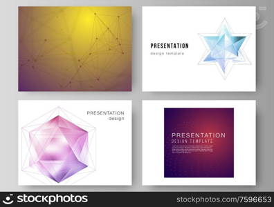 The minimalistic abstract vector layout of the presentation slides design business templates. 3d polygonal geometric modern design abstract background. Science or technology vector illustration. The minimalistic abstract vector layout of the presentation slides design business templates. 3d polygonal geometric modern design abstract background. Science or technology vector illustration.