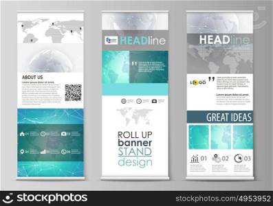 The minimalistic vector illustration of editable layout of roll up banner stands, vertical flyers, flags design business templates. Chemistry pattern. Molecule structure. Medical, science background.. The minimalistic vector illustration of the editable layout of roll up banner stands, vertical flyers, flags design business templates. Chemistry pattern. Molecule structure. Medical, science background.