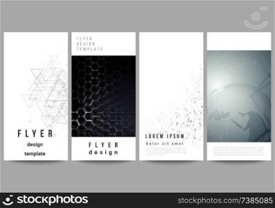 The minimalistic vector illustration of the editable layout of flyer, banner design templates. Technology, science, future concept abstract futuristic backgrounds. The minimalistic vector illustration of the editable layout of flyer, banner design templates. Technology, science, future concept abstract futuristic backgrounds.