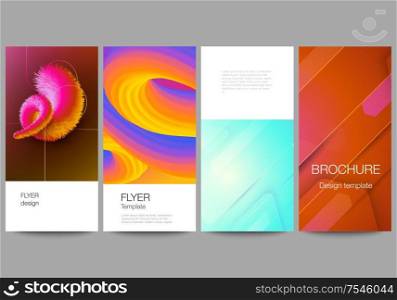The minimalistic vector illustration of the editable layout of flyer, banner design templates. Futuristic technology design, colorful backgrounds with fluid gradient shapes composition. The minimalistic vector illustration of the editable layout of flyer, banner design templates. Futuristic technology design, colorful backgrounds with fluid gradient shapes composition.