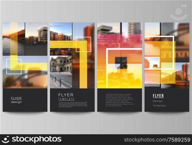 The minimalistic vector illustration of the editable layout of flyer, banner design templates. Creative trendy style mockups, blue color trendy design backgrounds. The minimalistic vector illustration of the editable layout of flyer, banner design templates. Creative trendy style mockups, blue color trendy design backgrounds.