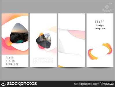 The minimalistic vector illustration of the editable layout of flyer, banner design templates. Yellow color gradient abstract dynamic shapes, colorful geometric template design. The minimalistic vector illustration of the editable layout of flyer, banner design templates. Yellow color gradient abstract dynamic shapes, colorful geometric template design.
