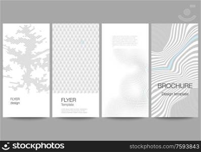 The minimalistic vector illustration of the editable layout of flyer, banner design templates. Abstract big data visualization concept backgrounds with lines and cubes. The minimalistic vector illustration of the editable layout of flyer, banner design templates. Abstract big data visualization concept backgrounds with lines and cubes.