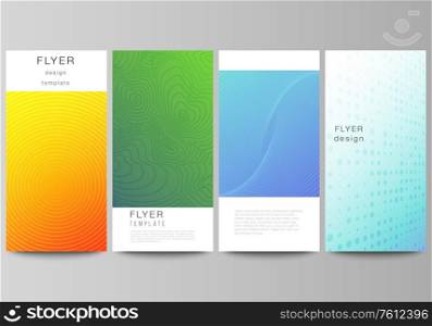 The minimalistic vector illustration of the editable layout of flyer, banner design templates. Abstract geometric pattern with colorful gradient business background. The minimalistic vector illustration of the editable layout of flyer, banner design templates. Abstract geometric pattern with colorful gradient business background.