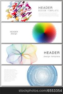 The minimalistic vector illustration of the editable layout of headers, banner design templates in popular formats. Abstract colorful geometric backgrounds in minimalistic design to choose from. The minimalistic vector illustration of the editable layout of headers, banner design templates in popular formats. Abstract colorful geometric backgrounds in minimalistic design to choose from.