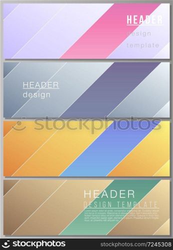 The minimalistic vector illustration of the editable layout of headers, banner design templates. Creative modern cover concept, colorful background. The minimalistic vector illustration of the editable layout of headers, banner design templates. Creative modern cover concept, colorful background.