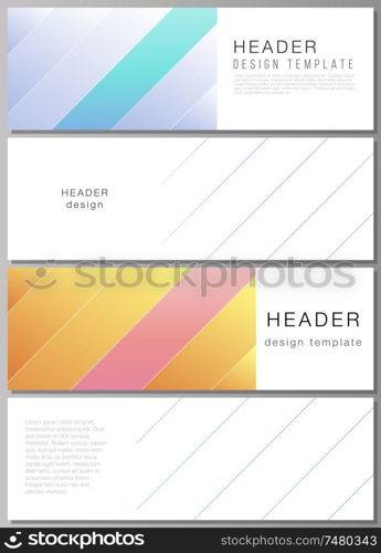 The minimalistic vector illustration of the editable layout of headers, banner design templates. Creative modern cover concept, colorful background. The minimalistic vector illustration of the editable layout of headers, banner design templates. Creative modern cover concept, colorful background.