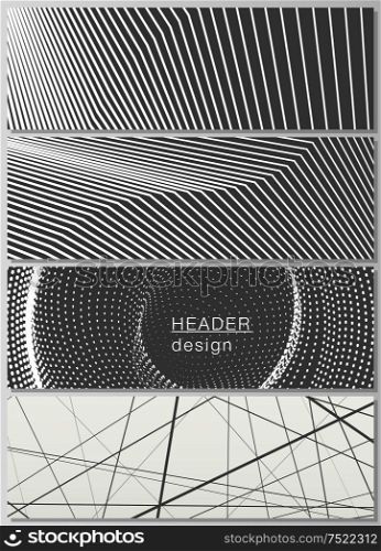 The minimalistic vector illustration of the editable layout of headers, banner design templates. Geometric abstract background, futuristic science and technology concept for minimalist design. The minimalistic vector illustration of the editable layout of headers, banner design templates. Geometric abstract background, futuristic science and technology concept for minimalist design.
