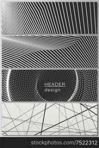 The minimalistic vector illustration of the editable layout of headers, banner design templates. Geometric abstract background, futuristic science and technology concept for minimalist design. The minimalistic vector illustration of the editable layout of headers, banner design templates. Geometric abstract background, futuristic science and technology concept for minimalist design.