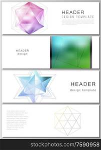 The minimalistic vector illustration of the editable layout of headers, banner design templates. 3d polygonal geometric modern design abstract background. Science or technology vector illustration. The minimalistic vector illustration of the editable layout of headers, banner design templates. 3d polygonal geometric modern design abstract background. Science or technology vector illustration.
