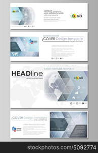 The minimalistic vector illustration of the editable layout of social media, email headers, banner design templates in popular formats. Abstract futuristic network shapes. High tech background.. The minimalistic vector illustration of the editable layout of social media, email headers, banner design templates in popular formats. Abstract futuristic network shapes. High tech background