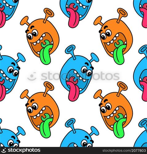 the monsters let out a sneer seamless pattern textile print