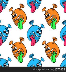 the monsters let out a sneer seamless pattern textile print