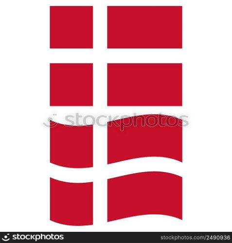 the national flag of Denmark. Denmark national flag waving. flat style.