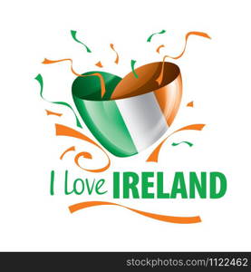 The national flag of the Ireland and the inscription I love Ireland. Vector illustration,. The national flag of the Ireland and the inscription I love Ireland. Vector illustration