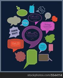 The new retro speech bubbles/signs collection. Vector Illustration
