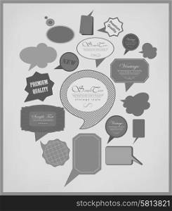 The new retro speech bubbles signs collection. Vector Illustration. The new retro speech bubbles
